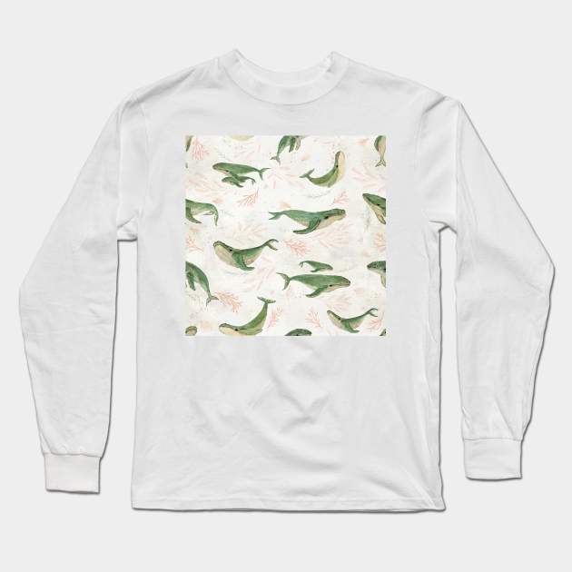 Humpback pod Long Sleeve T-Shirt by katherinequinnillustration